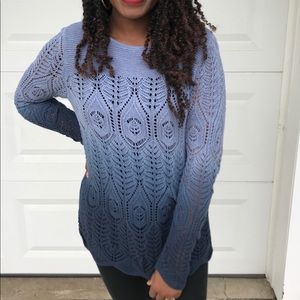 Christopher & Banks Blue Ombré Knit Sweater